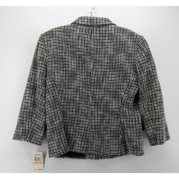 Michael Kors Blazer 10 Silk Tweed Jacket Business Preppy Y2K NEW - Picture 7 of 11